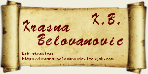 Krasna Belovanović vizit kartica